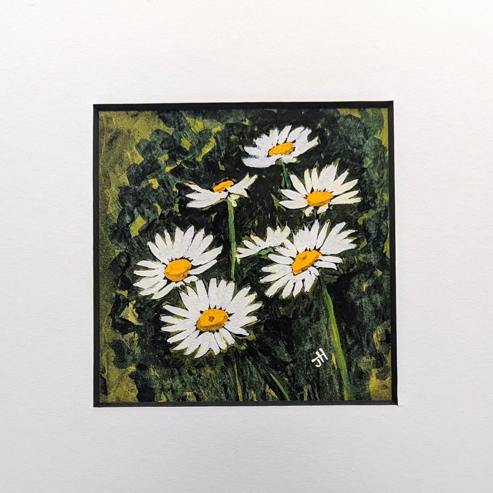Floral Art Print with White Daisies